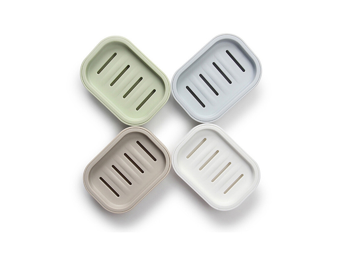 Suporte para Saboneteira de Dupla Camada com 4 Peças, Caixa de Armazenamento de Plástico para Drenagem, Recipiente para Banheiro e Prato SUNNY SPACES