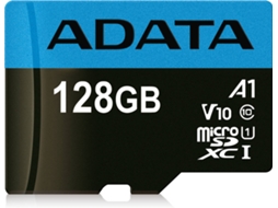 Cartão de Memória Micro SDXC ADATA UHS-I (128 GB - 85 MB/s - Class10) + Adaptador