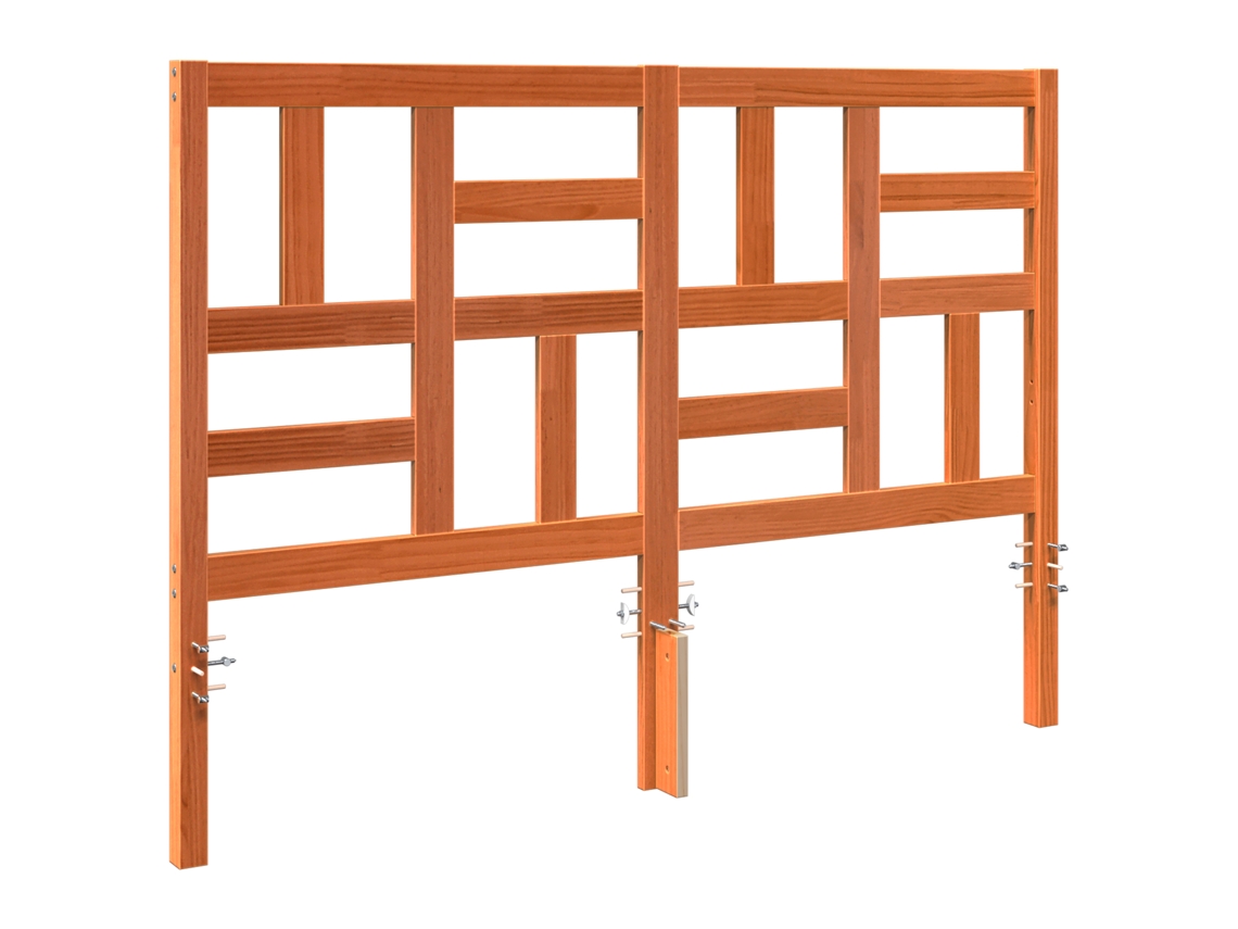 Conjunto 1 Cabeceira De Cama Vidaxl Castanho Madeira De Pinho Maciça (145,5 X 4 X 104 Cm)