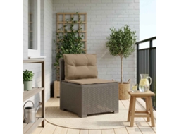 Vidaxl Sofá De Jardim 1 Lugar Com Almofadas Look Rattan Pp