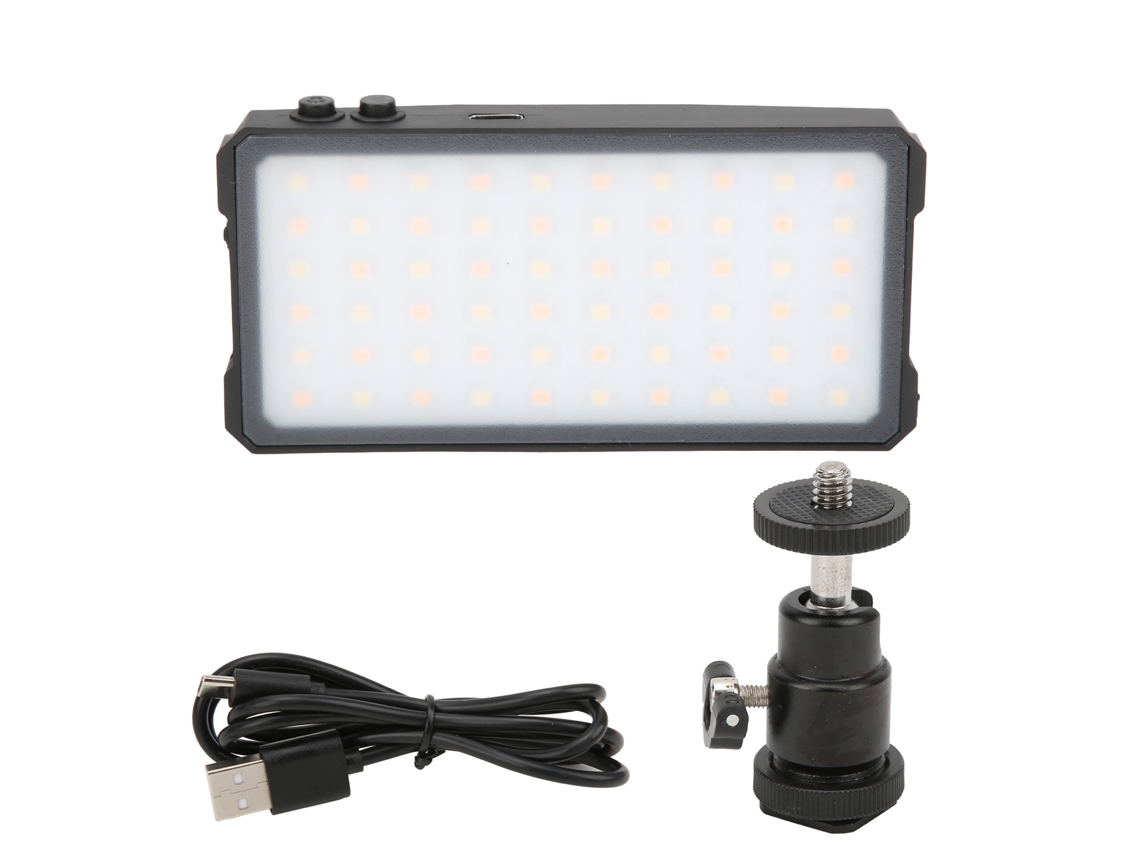 Mini painel de LED bicolor 2026, luz de preenchimento 3000-6500k para câmera com cabeça esférica e sapata fria Manbily