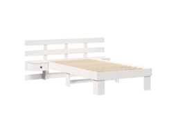 Conjunto 1 Cama De Plataforma Vidaxl Branco Madeira De Pinho Maciça (90 X 200 Cm)