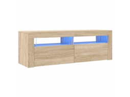 Móvel de TV com luzes LED Carvalho Sonoma MAISON EXCLUSIVE (120x35x40 cm)