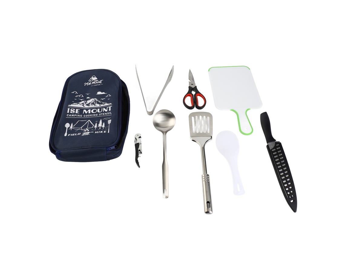 Conjunto de Utensílios de Viagem 9pcs de Aço Inoxidável S/MARCA
