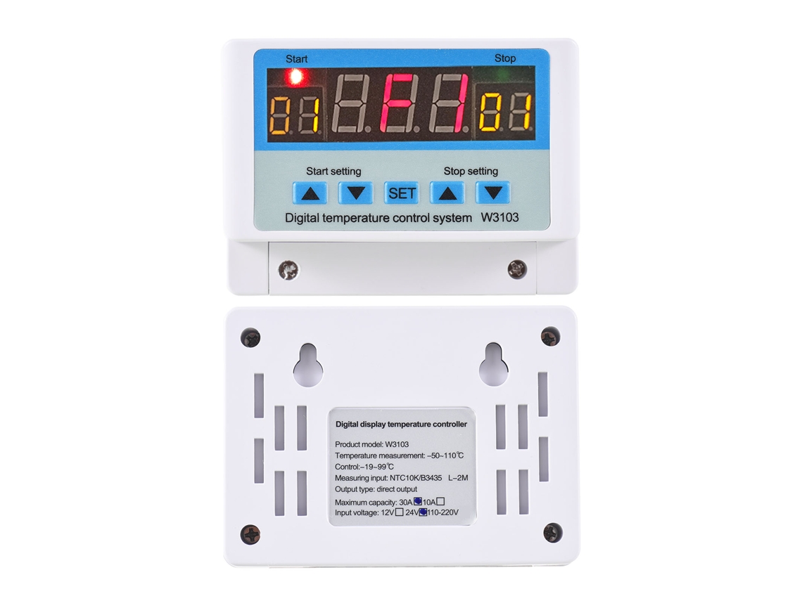 Controlador De Temperatura Inteligente Digital Led 30a/dc24v Com Sensor
