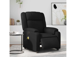 Vidaxl Poltrona Massagens Reclinável Elétrica Couro Artificial Preto