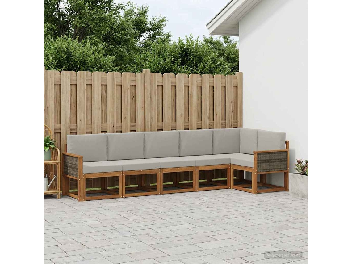 Vidaxl Conjunto De Sofás Para Exterior 6 Unid. Poliéster