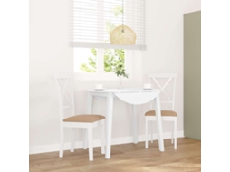 Vidaxl Cadeiras De Jantar Com Almofadões 2 Pcs Madeira Maciça Branco