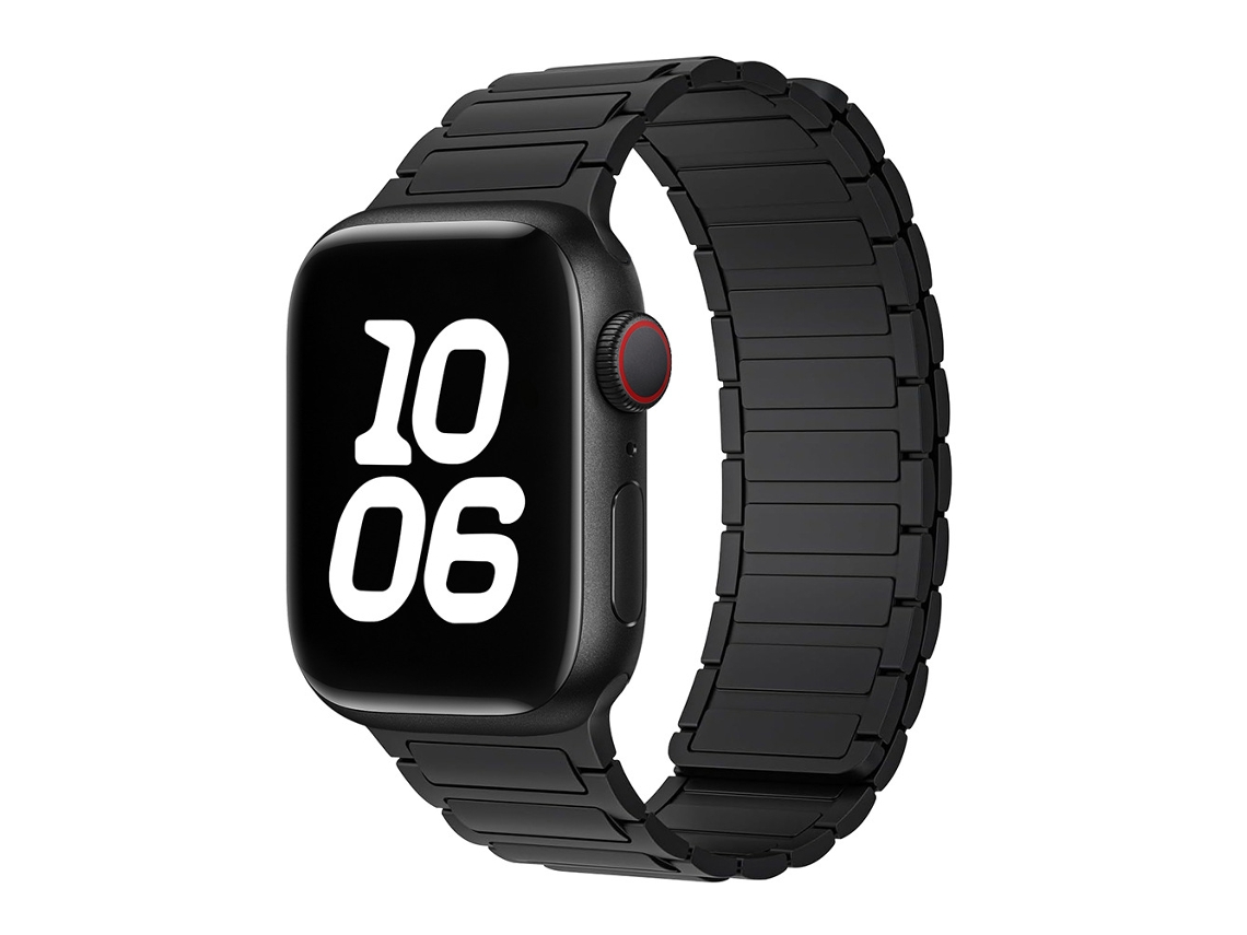 Pulseira Magnética de Silicone Halinuia para Apple Watch Series 1 11/ultra 1 3/se3 , Design Esportivo Respirável. (preto) (38 42 Mm)