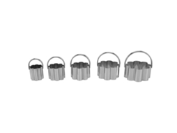 Conjunto de 5 Cortadores de Biscoitos de Aço Inox com Alça Moldes para Baking Dia Dos Namorados Flor