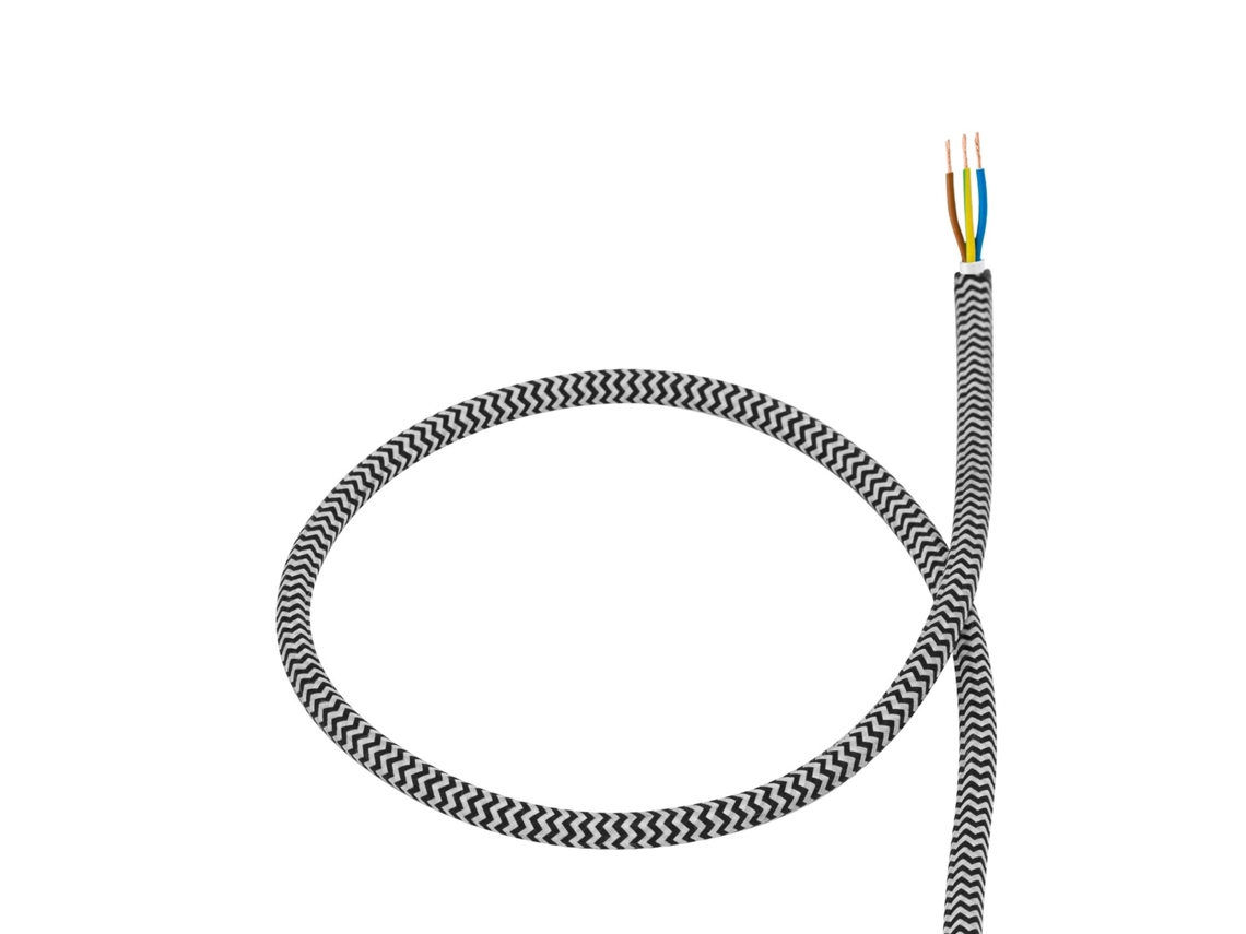 Cabo Têxtil Eléctrico Branco e Preto