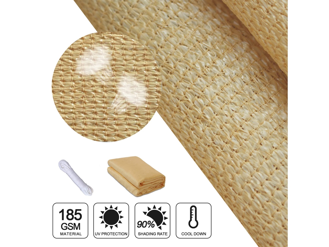 Voile Dombrage Rectangular 2.5x3m,tela De Sombra Respirável Hdpe,95 Proteção Uv Para Jardim,terraço E Área De Lazer Btforus