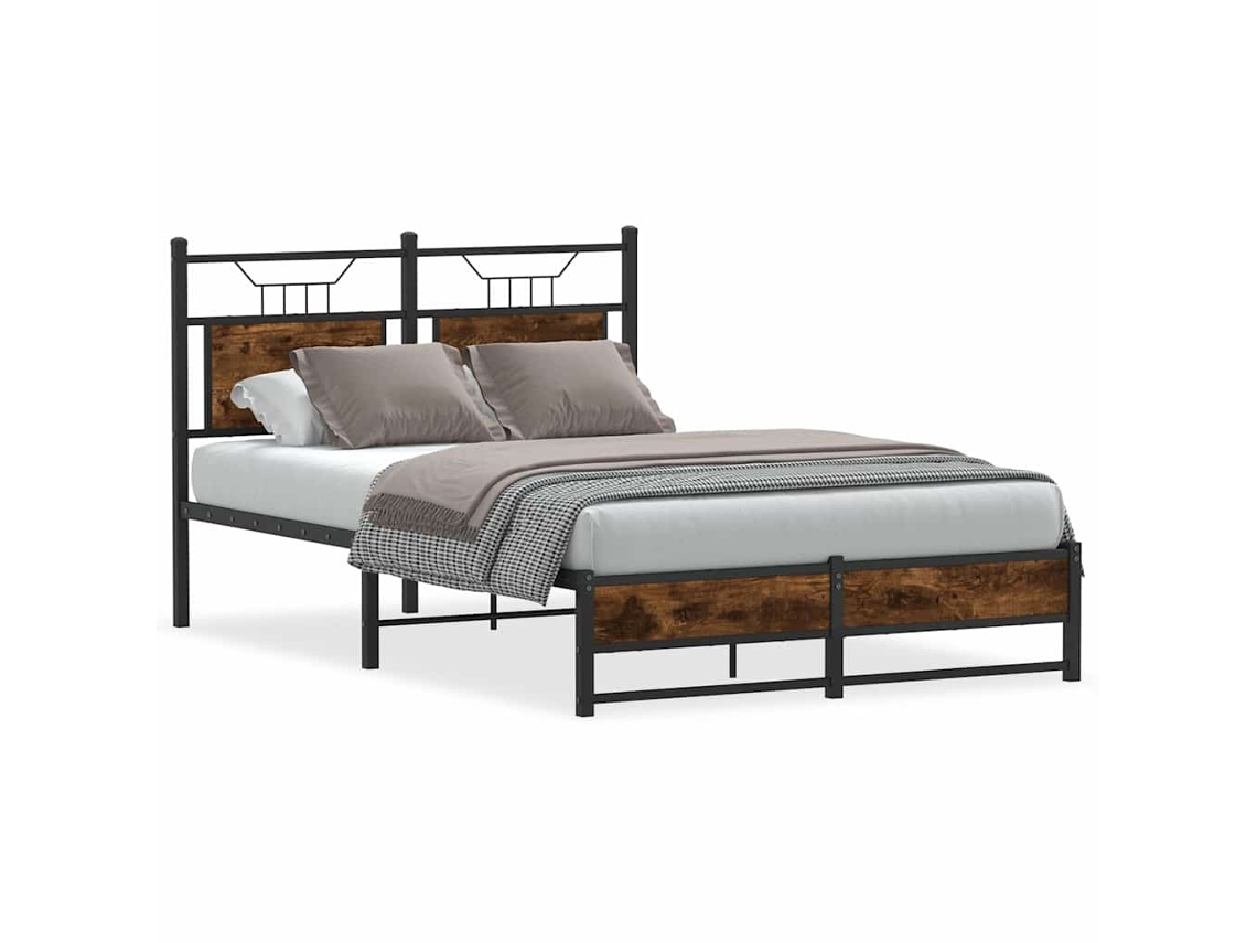 Bed Frame, Bed Frames Vidaxl Marrom Madeira Processada (120 X 200 Cm)