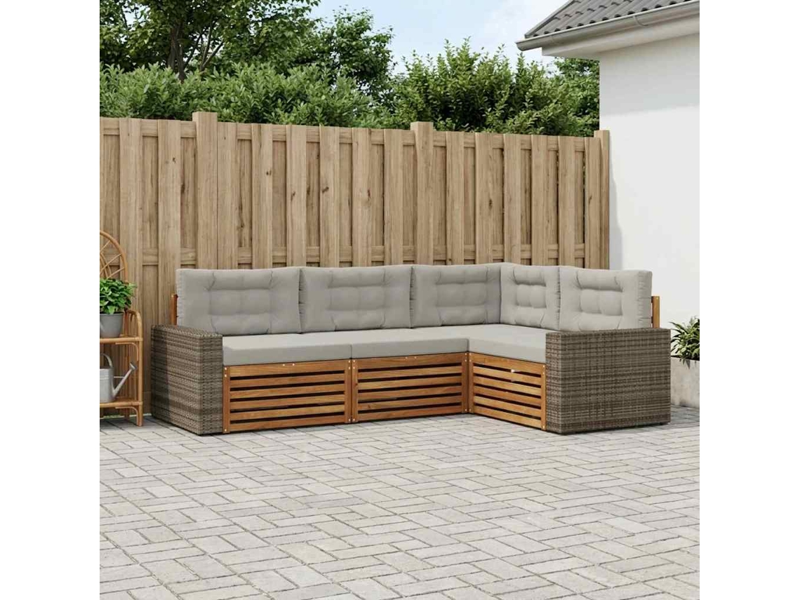 Vidaxl Conjunto De Sofás Para Exterior 4 Unid. Poliéster