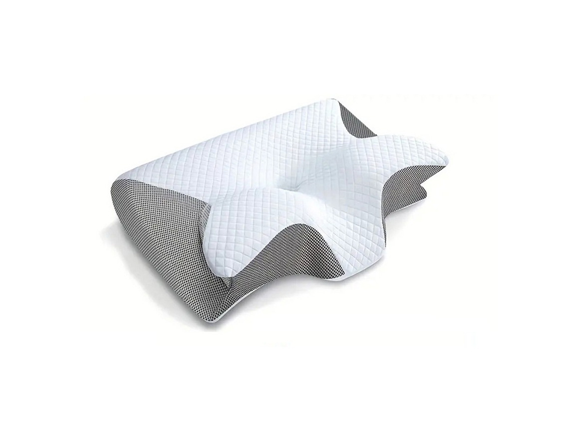 Lurelia Travesseiro Cervical, 1 Unidade, Espuma Viscoelástica, Ergonómico, Ortopédico, Capa Lavável, Para Dormir De Lado, Cinza Claro / Cinza