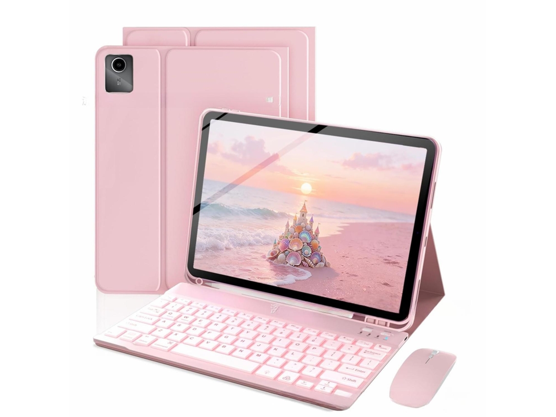 Capa Com Teclado Bluetooth Retroiluminado E Rato Para Lenovo Idea Tab 11 Polegadas Tb336fu/tb336zu Caneta Não Incluída (português-rosa)