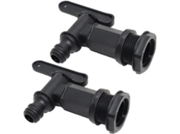 Conjunto De 2 Torneiras Plástico Preto Com Rosca 3/4" Para