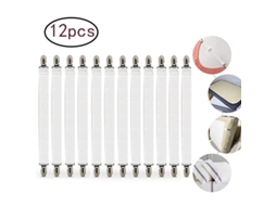 Alças De Lençóis Ajustáveis, Cintas Elásticas Para Colchões, Toalhas De Mesa, Capas Para Tábuas De Passar Roupa, Brancas (12 Peças)