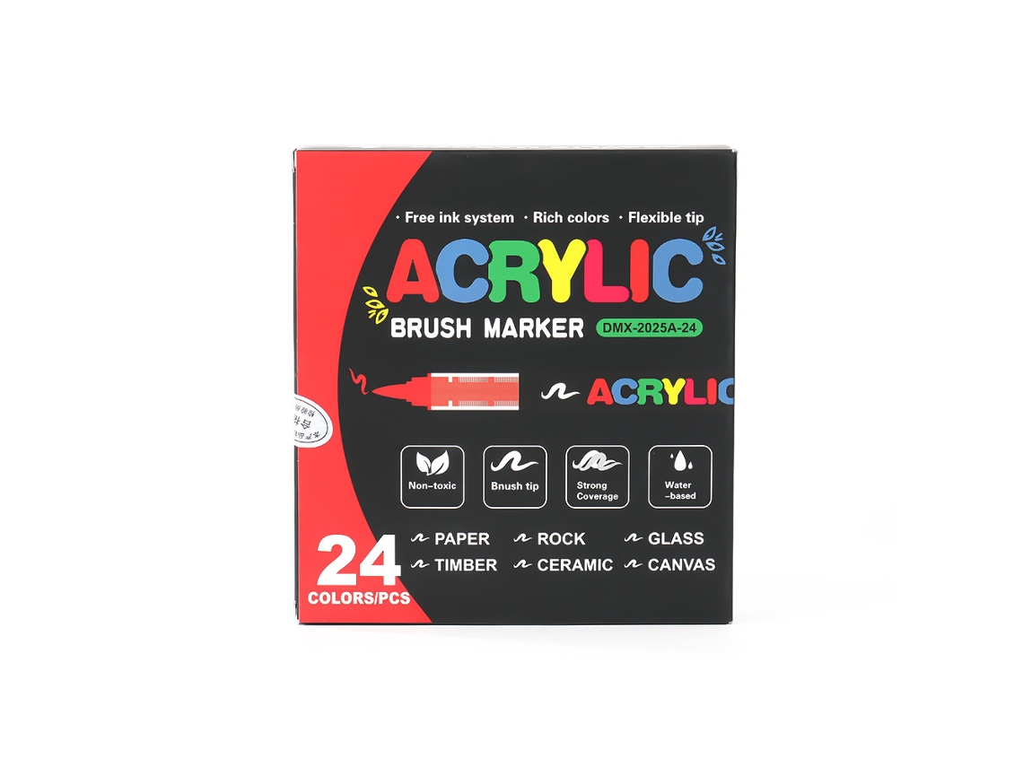 Kit De Canetas De Acrylic Markers De Pintura Direta (24 Cores)