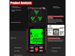 Detector Emf Portátil Medidor De Radiación Electromagnética Multifuncional