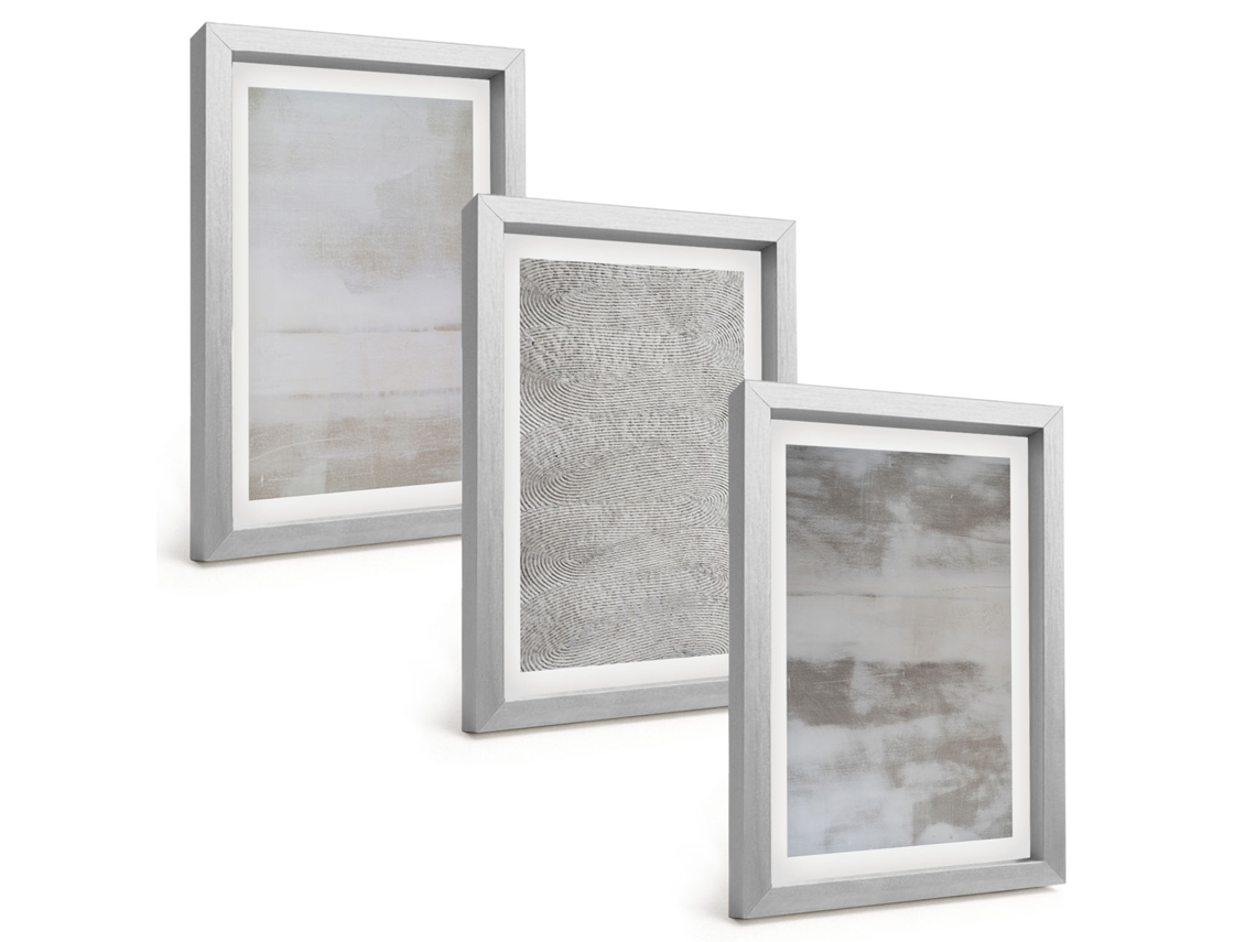 Composição De Quadros Texturas Minimalistas Modernas Espelharte (3 Peças 20x30 Cm)