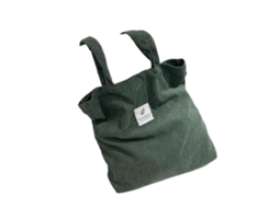 Bolsa de Ombro Feminina em Veludo Cotelê, Dobrável com Zíper, em Tecido Macio e Cor Sólida, Ideal para Compras e Reutilizável. GOKOCO