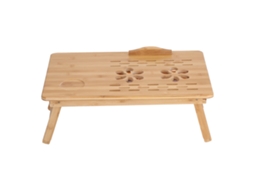 Suporte para Laptop Bambu Plegável com Ventilador Ajustável