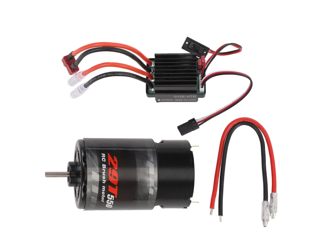 Motor De Escova 550 Com Esc Para Carro Rc Off Road 1/10 Hpi Wltoys Kyosho 29t Substituição De Cobre E Ferro
