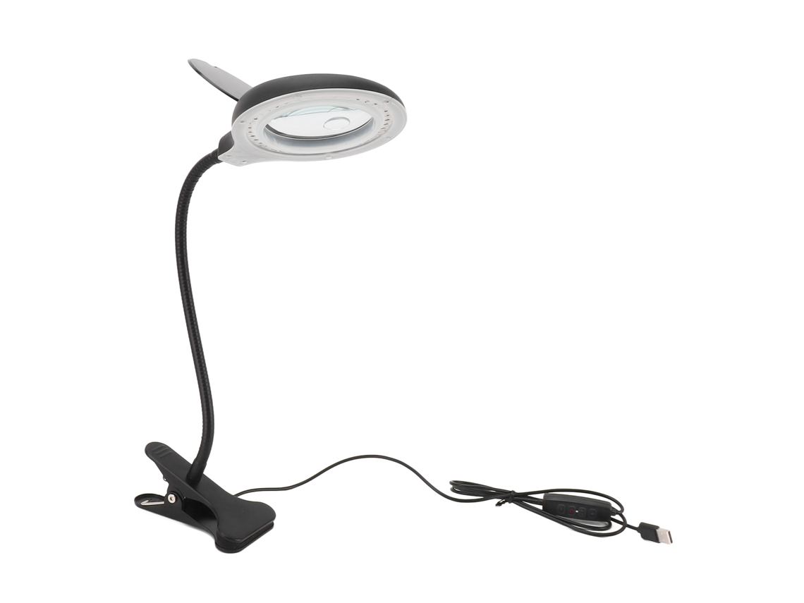 Lupa De Encaixe Com Ferro De Solda E Luminária De Mesa Ajustável Com Led Para Soldagem, Artesanato E Leitura. Aquaforge