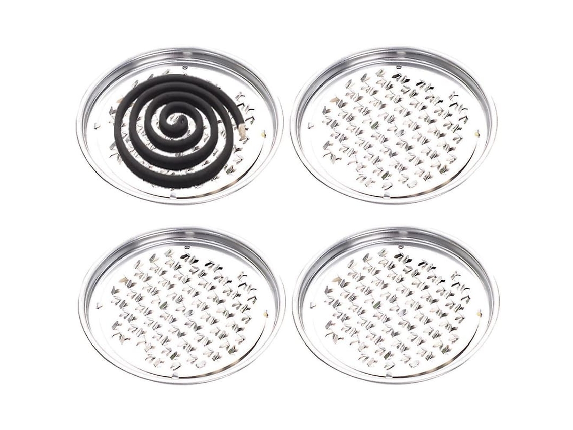 4 Pacotes De Suporte Para Bobina De Mosquito Queimador De Incenso Com Tampa Metal Lata Para Casa E Exterior