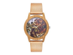 Reloj De Pulsera Analógico De Cuarzo Con Correa De Malla Dorado Rosa Para Hombre Y Mujer
