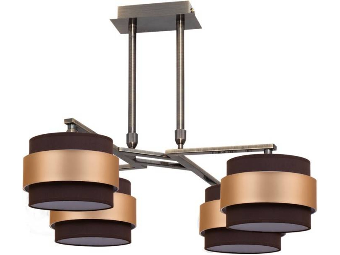 Candeeiro de Teto FABRILAMP Bremen (Castanho - Metal, Tecido - 75x60 cm)