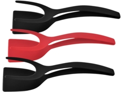 Conjunto De 3 Peças Pinças Multifuncionais Silicone Sosoport Com Cabeça Antiderrapante, Espátula E Pinças De Cozinha
