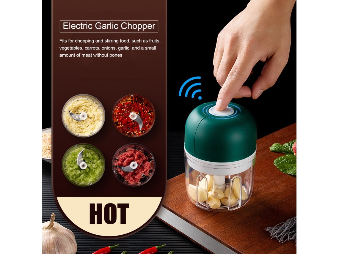 Picador Elétrico de Alho Mini 250ml com Usb