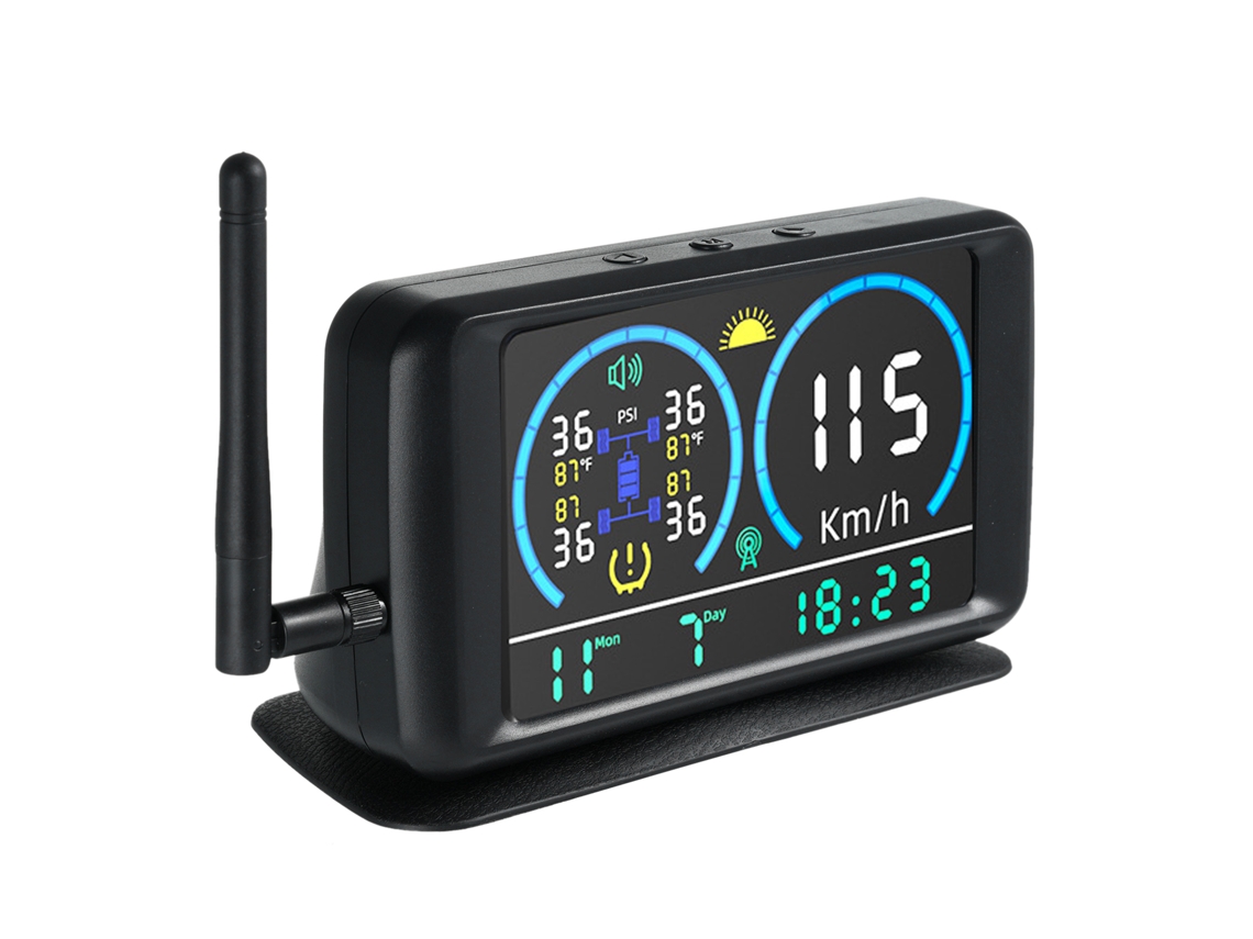 Tpms Solar Gps 4 Sensores Alarme Para Rv Carros
