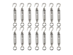 12pcs Tensor M4 De Aço Inoxidável 304 Para Cabo E Corda Com Gancho E Olho Resistente Para Interior E Exterior