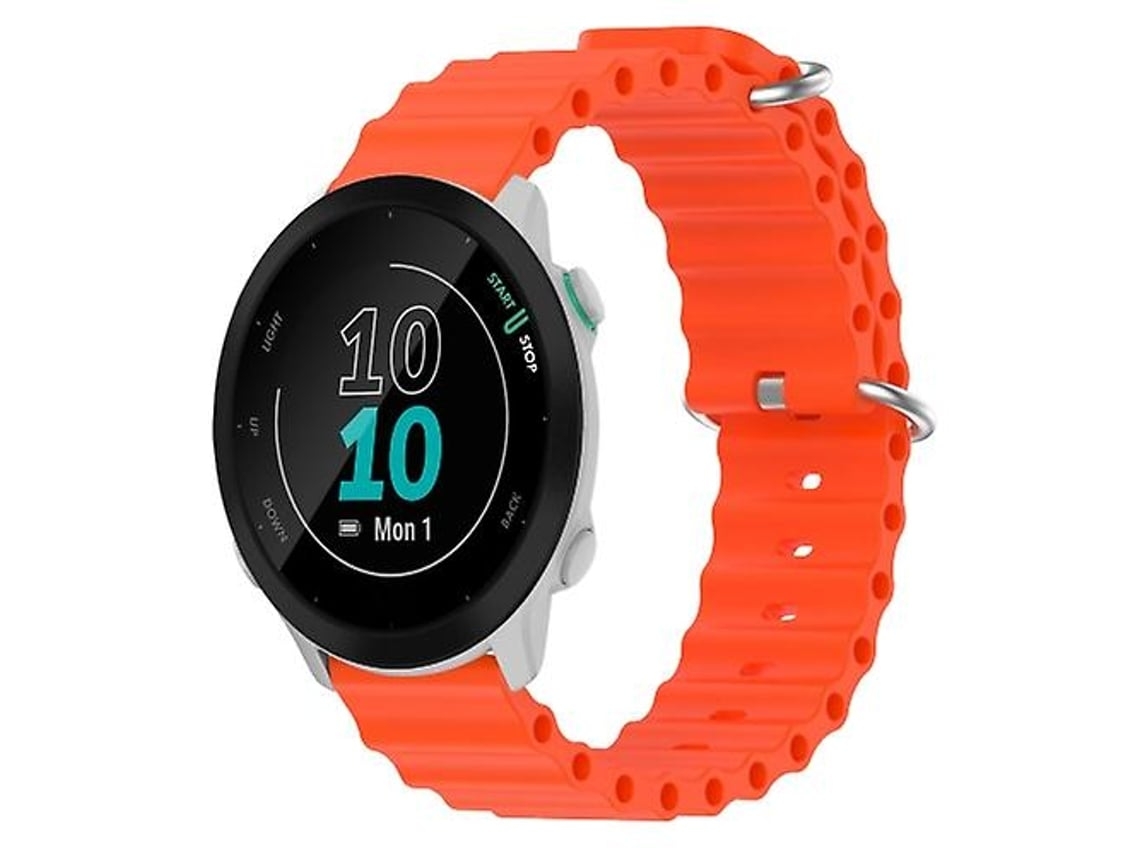 Lurelia Garmin Forerunner 55 Pulseira De Silicone Estilo Oceano Laranja 20mm, Acabamento Moderno