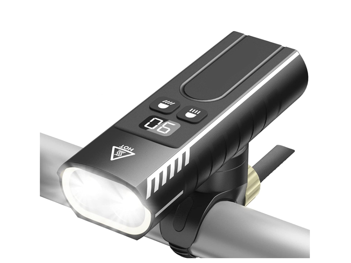 Luz Dianteira Da Bicicleta, Farol Da Bicicleta Com 2000 Lúmens Reais, Forte Poder De Iluminação E Diferentes Modos De Uso, Preto Yizhood