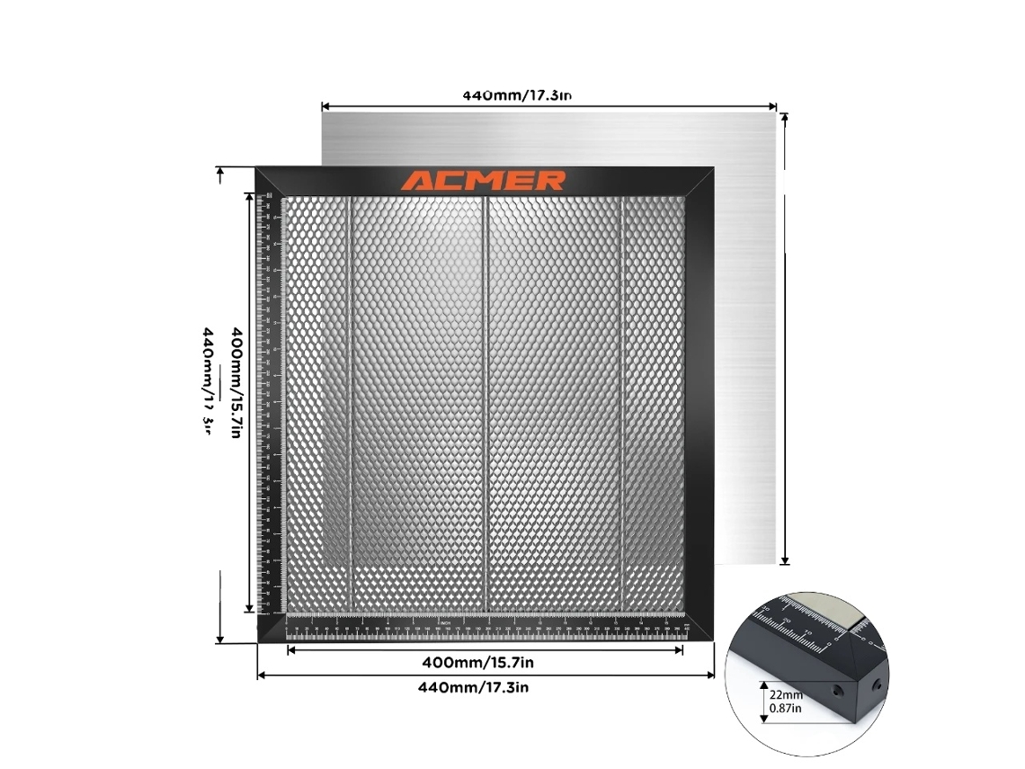 Mesa De Trabalho Laser Em Colmeia, Estrutura Metálica Durável, Dissipação De Calor Eficiente, Ampla Compatibilidade, 440mmx440mm Oem