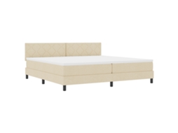 Conjunto 1 Cama Box Vidaxl Creme Tecido (200 X 200 Cm)