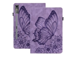 Capa Para Tablet Lurelia, Para Samsung Galaxy Tab S8 Ultra/s9 Ultra Porta Cartão Borboleta Em Relevo Fosco, Roxo, Dobrável Com Suporte