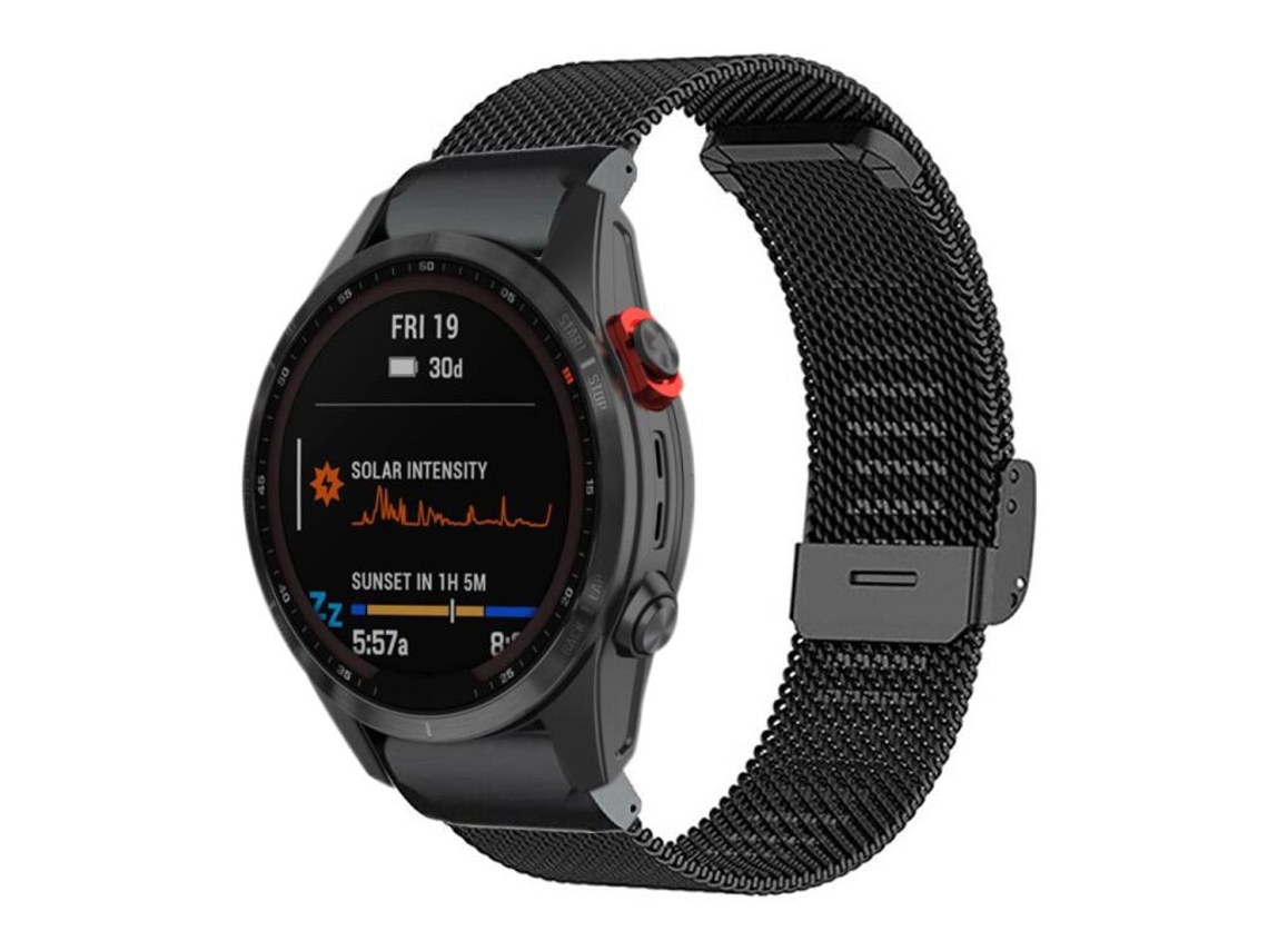 Bracelete para Garmin XIAOMOYU Fenix 8 / 7x / 6x / 5x Metal Milanês Preta (26mm)