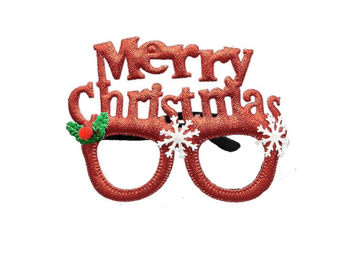 Omni 2 Peças Óculos de Natal com Brilho Moldura Festas Decoração Disfarce Olhos para Festas de Natal Favoritos Cabine de Fotos Tamanho 14