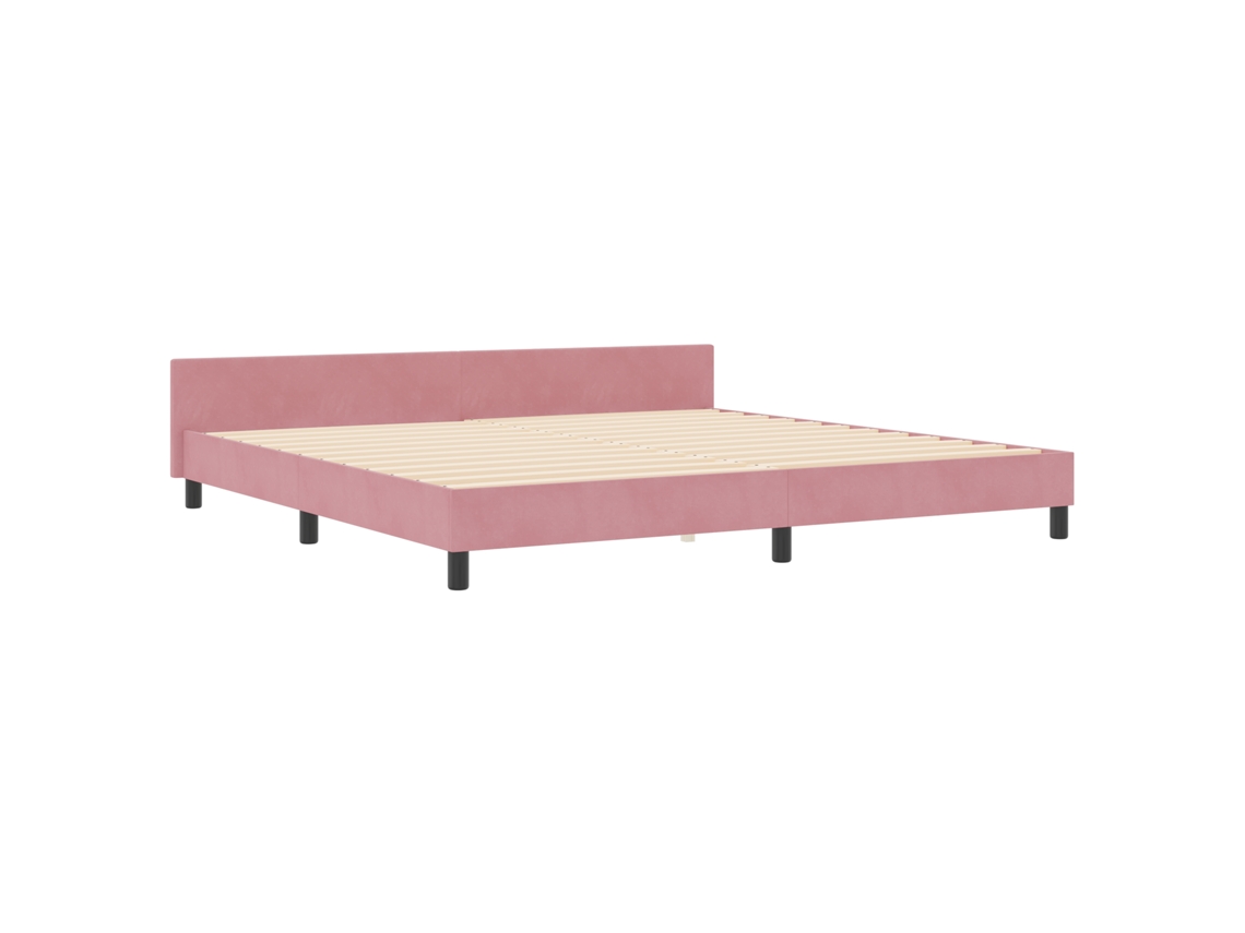 Conjunto 1 Cama Moderna Vidaxl Rosa Veludo (200 X 200 Cm)
