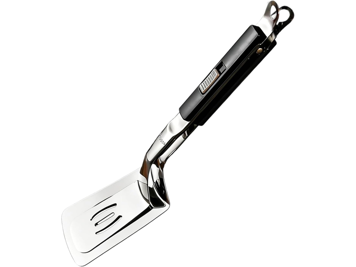 Pinça Para Churrasco Em Aço Inoxidável, Espátula Para Virar Alimentos Com Cabo Ergonômico, Ideal Para Cozinha, Camping