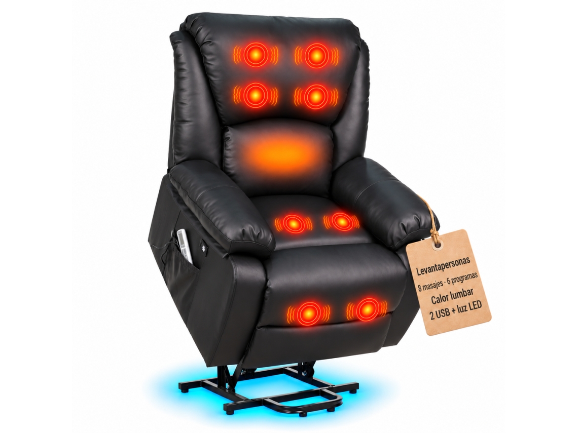 Ecode® Poltrona Elevatória Elétrica Com Massagem E Calor Lombar