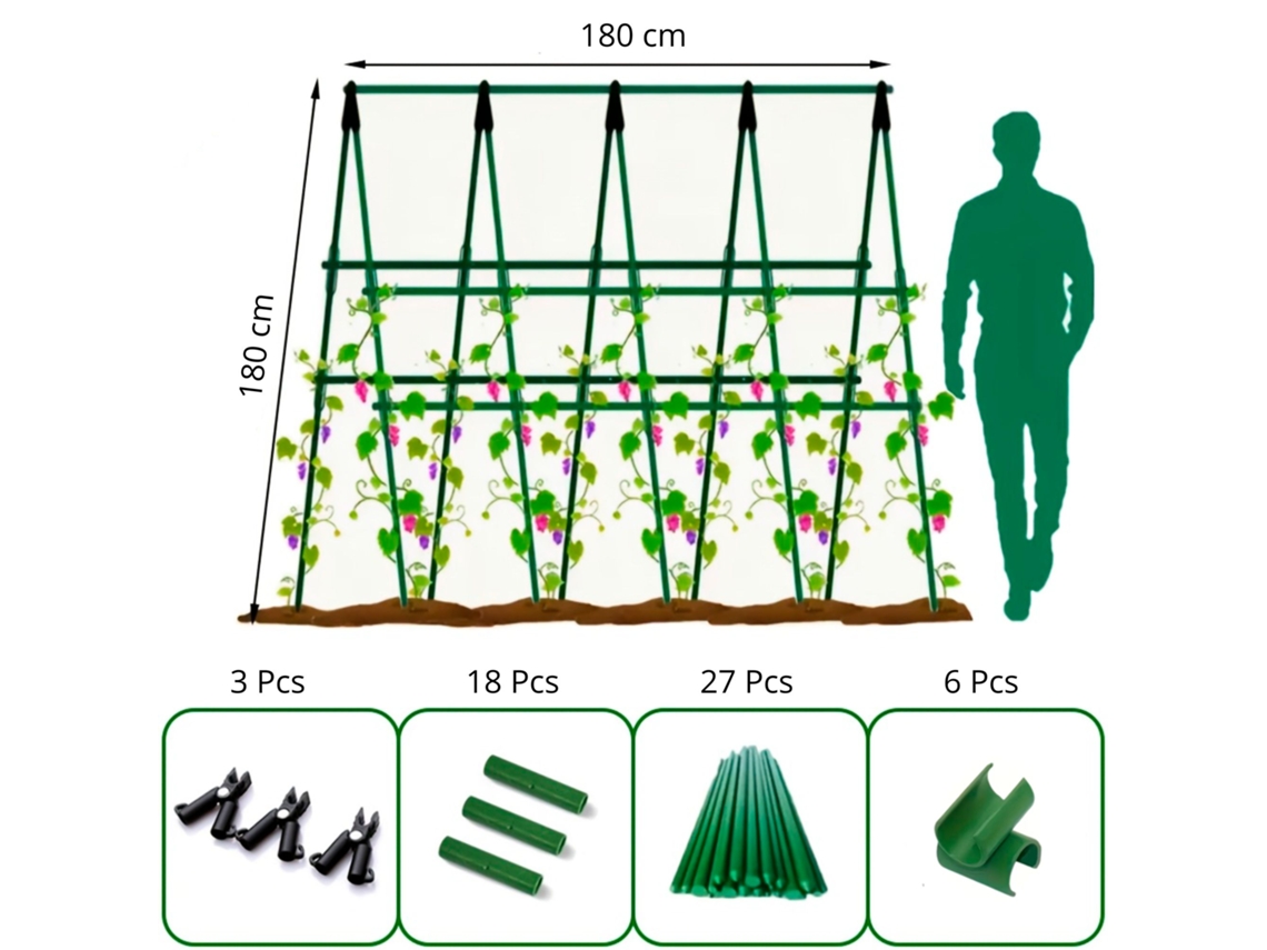 Suporte Treliça Plantas Trepadeiras 180x180 Cm NYANA Garden - Estrutura em a - Jardim