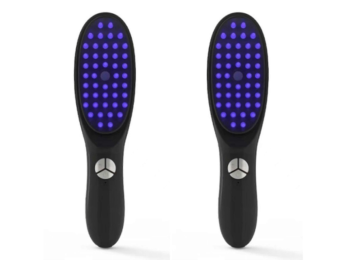 Massageador Capilar Duplo Para Crescimento Capilar Com Vibração, Escova De Massagem Capilar, Terapia Com Luz Vermelha, Alívio Do Estresse E Anti-