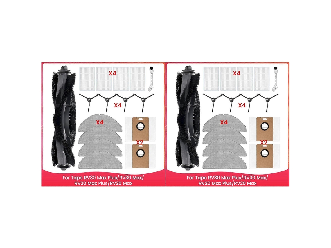 Conjunto De 2 Acessórios Para Aspirador De Pó Tapo Rv30 Max Plus, Rv30 Max, Rv20 Max Plus E Rv20 Max. Peças De Reposição._ptg