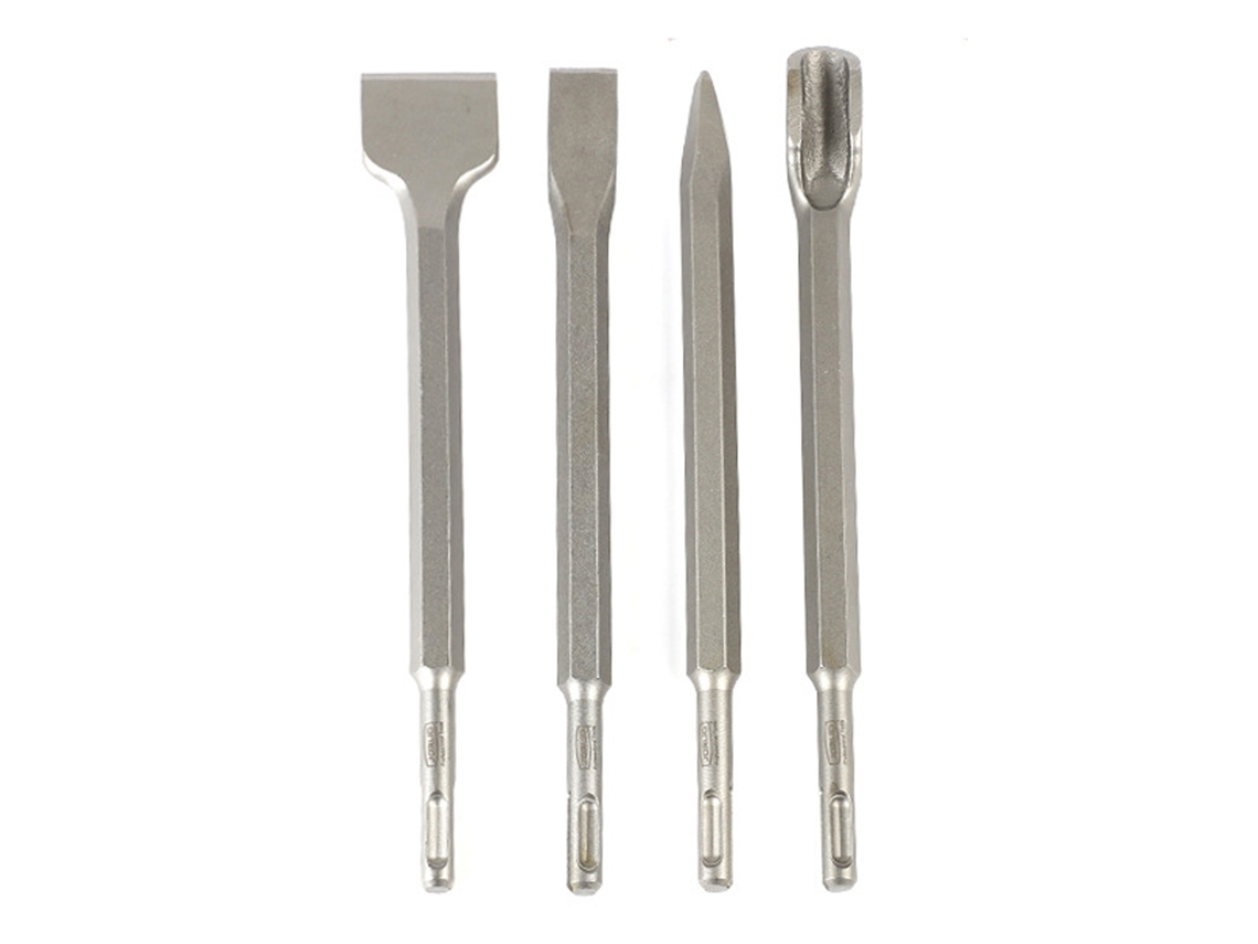 Conjunto de 4 pontas de martelo elétrico S/MARCA, para concreto e pedra